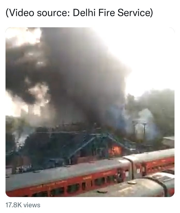 Flames in Delhi Railway godown