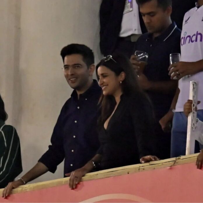 Parineeti Chopra and Raghav Chadha were spotted watching a cricket match in Mohali