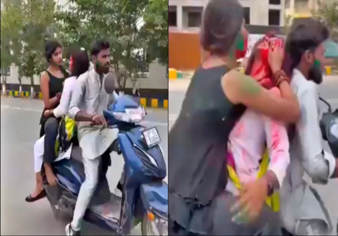 Noida: Girls doing obscenity on moving scooter arrested, fine of thousands already imposed